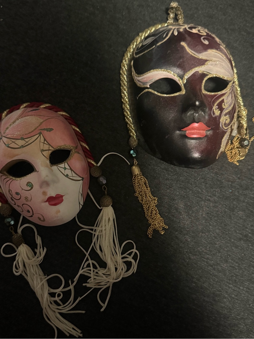 Decorative Masquerade Face Mask - Pink & Black